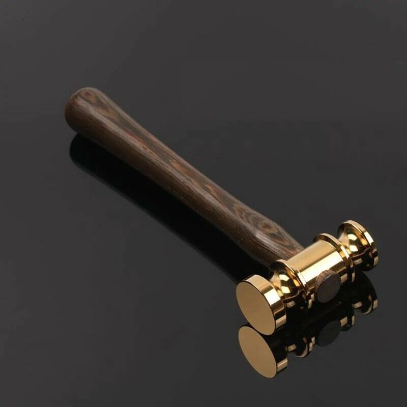 18K Gold Handmade Hammer Wooden Auction Hammer For Lawyer Judge Handcrafted